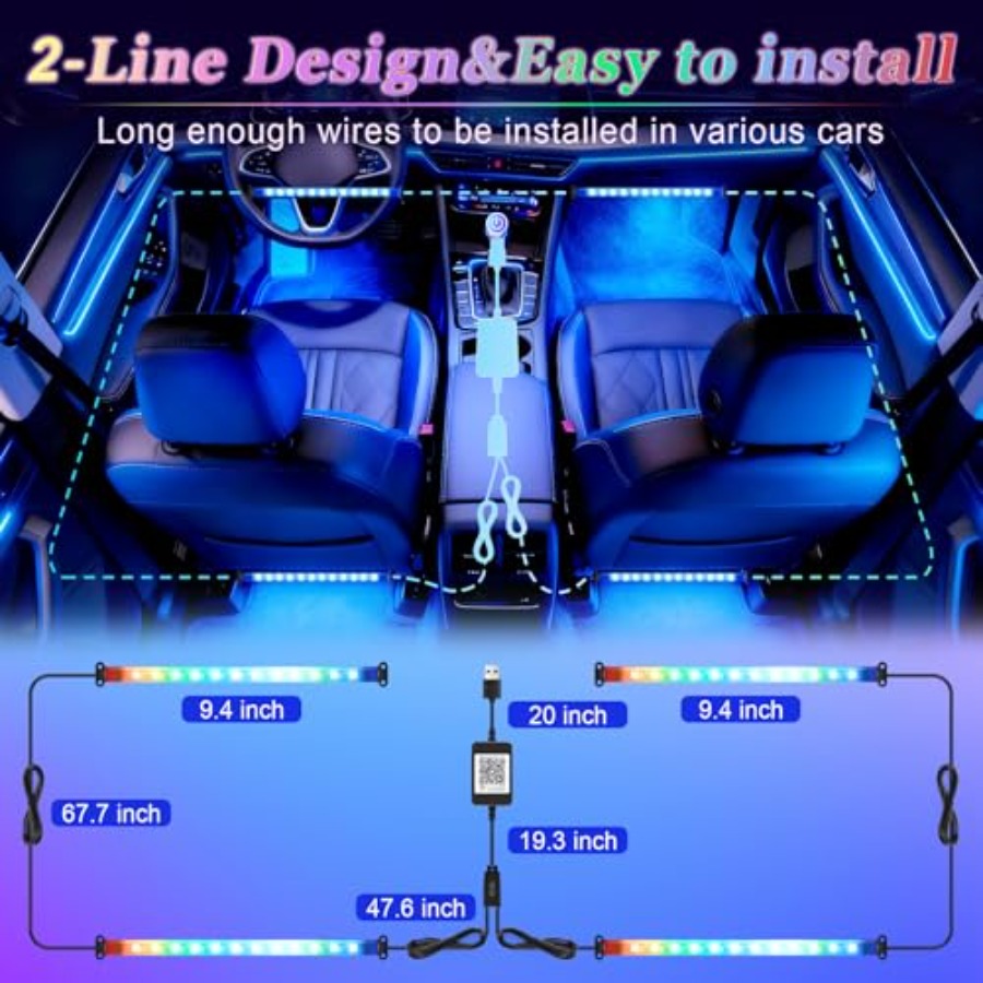 Smart Car Interior LED Lights  - Interior Design Remote review and price