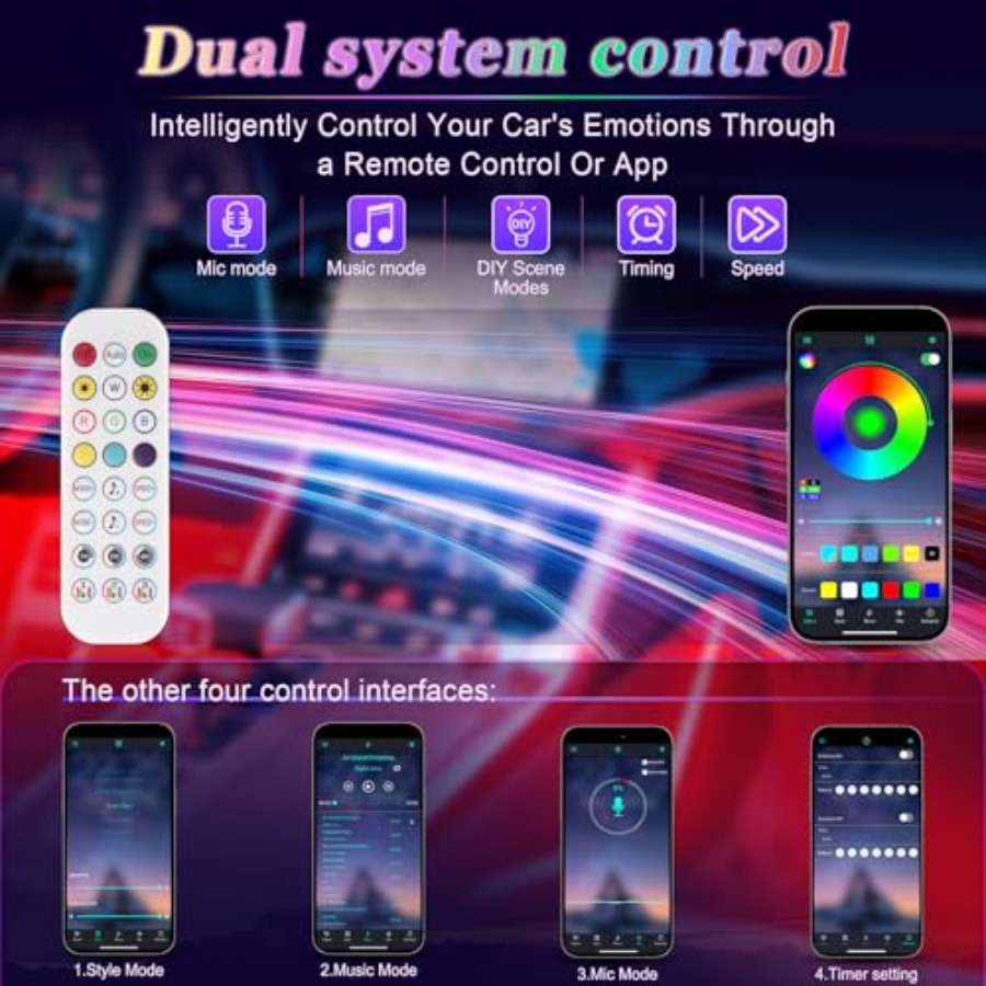 Smart Car Interior LED Lights  - Interior Design Remote review and price