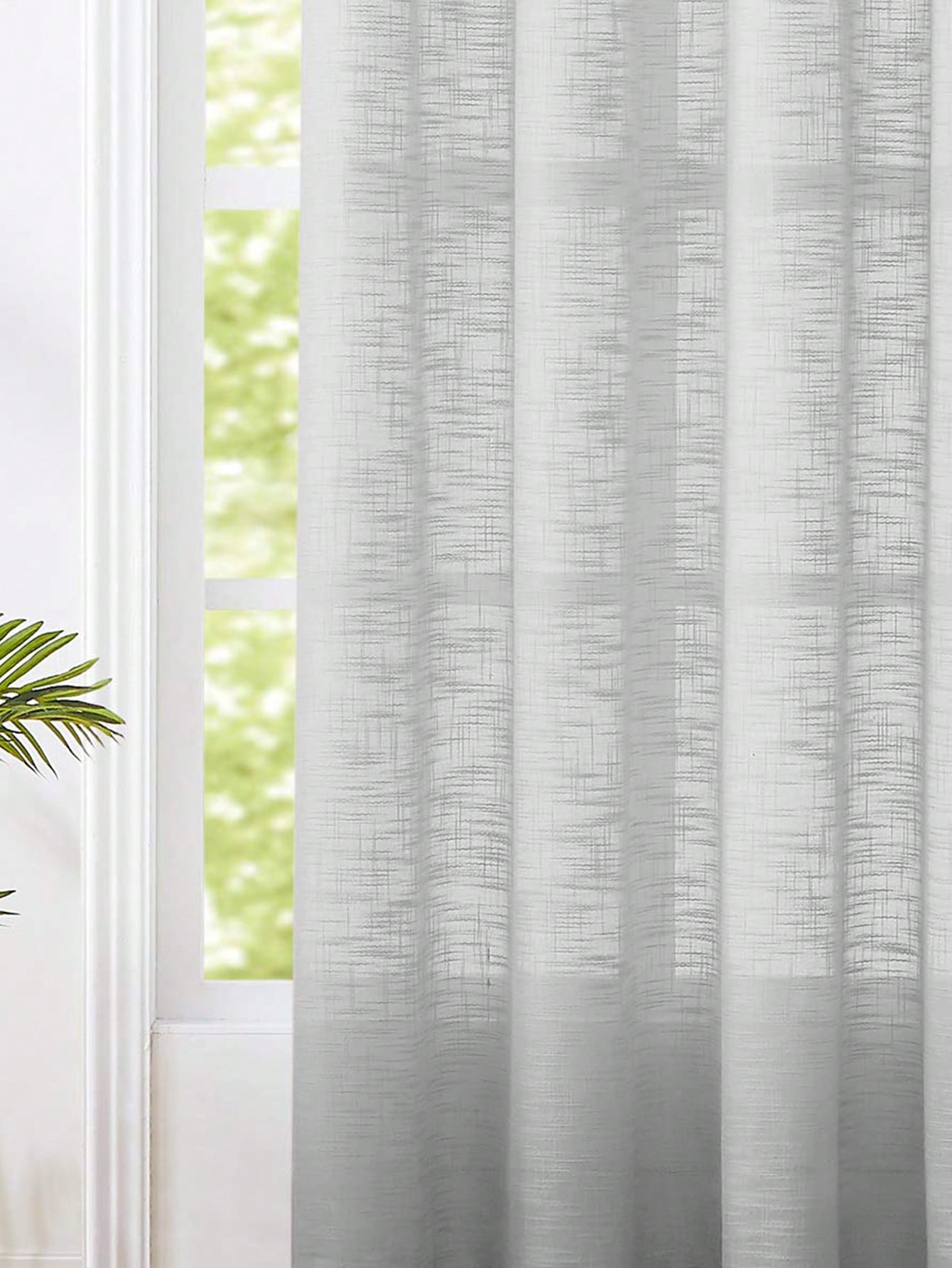 Grey Polyester Linen Texture S - Linen Curtain Eyelet review and price