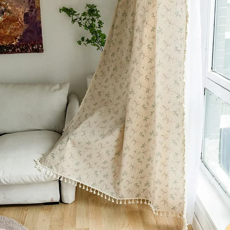 Floral Farmhouse Curtains Semi - Linen Curtain Eyelet review and price