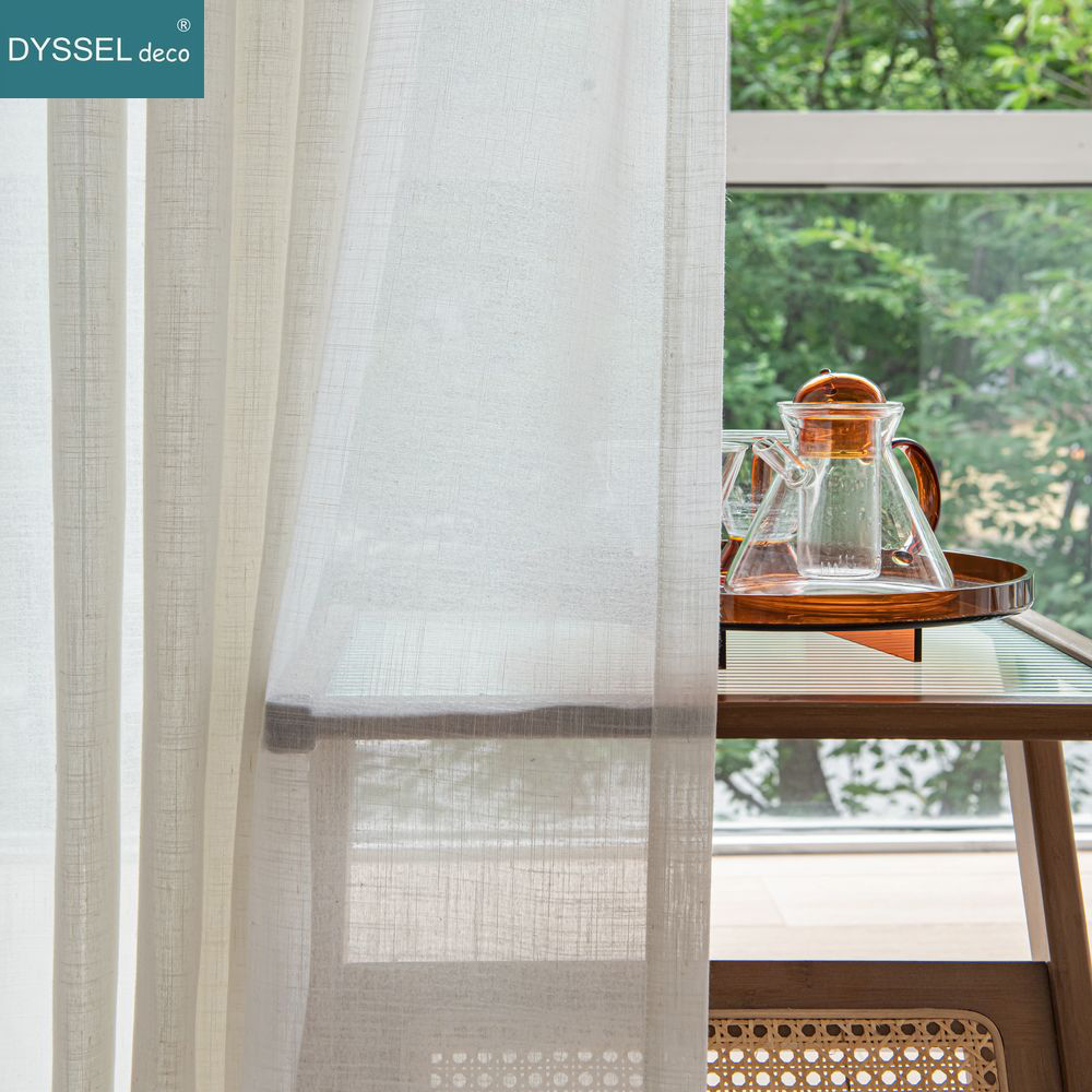 Modern White Linen Solid Sheer - Linen Curtain Eyelet review and price