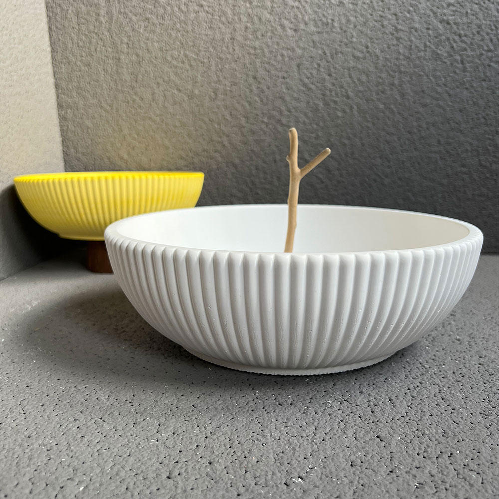 Large Striped Bowl Vessel Conc - Terrazzo Pot Cement review and price