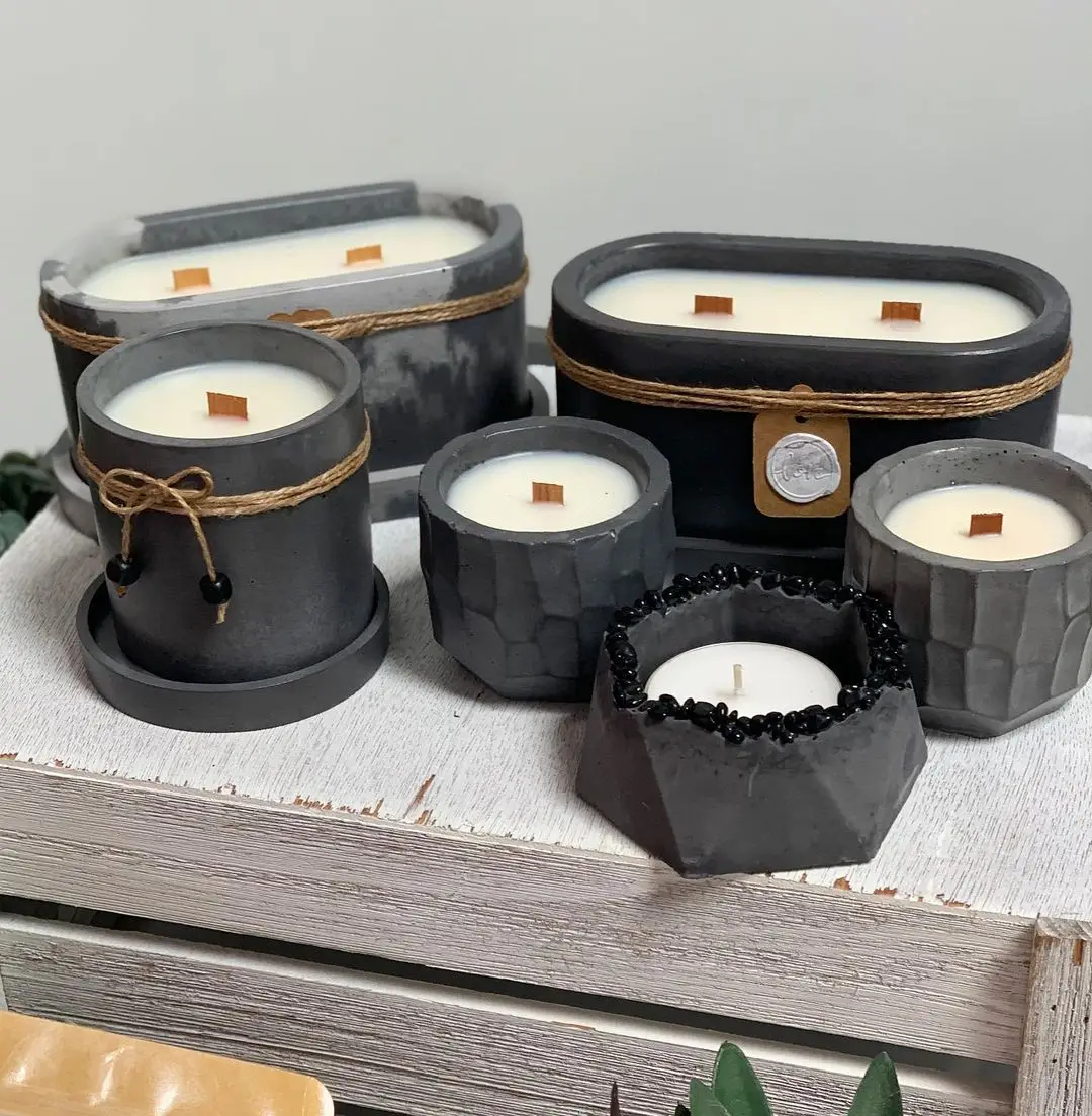 Concrete Candle Cup Vessel Sil - Terrazzo Pot Cement review and price