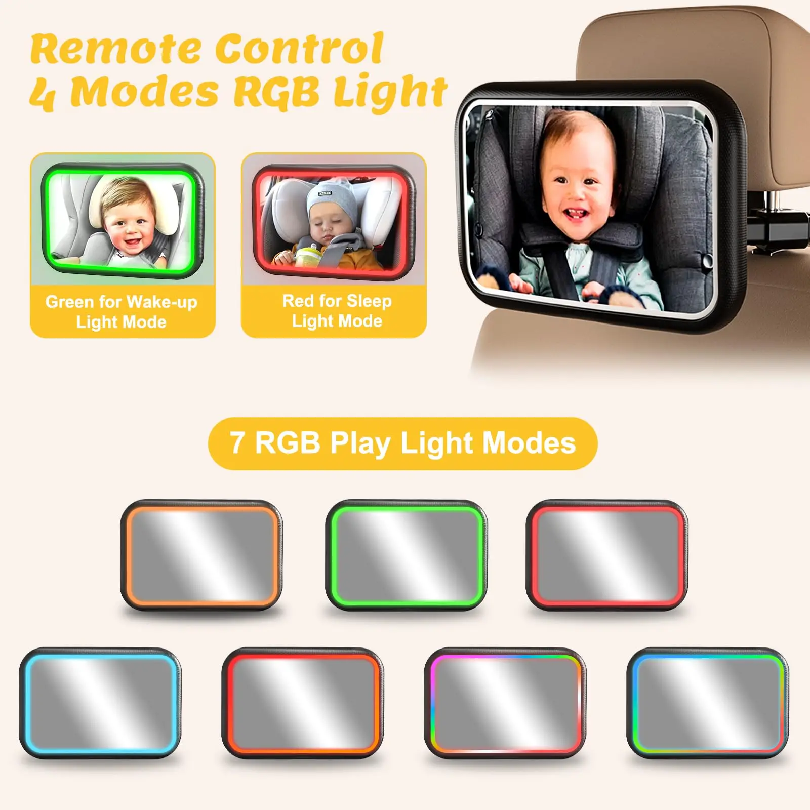 Baby Car Mirror with Light, 7  - Interior Design Remote review and price
